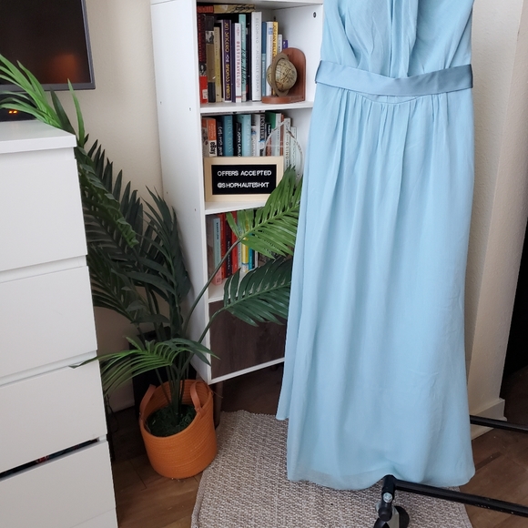 Vera Wang Halter Neck Bridesmaid Dress Mist - Picture 3 of 7